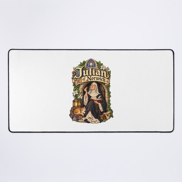 Item preview, Julian of Norwich – Medieval Mystic, Saintly Cat Lady & Hazelnut Philosopher designed and sold by ChickenFund.