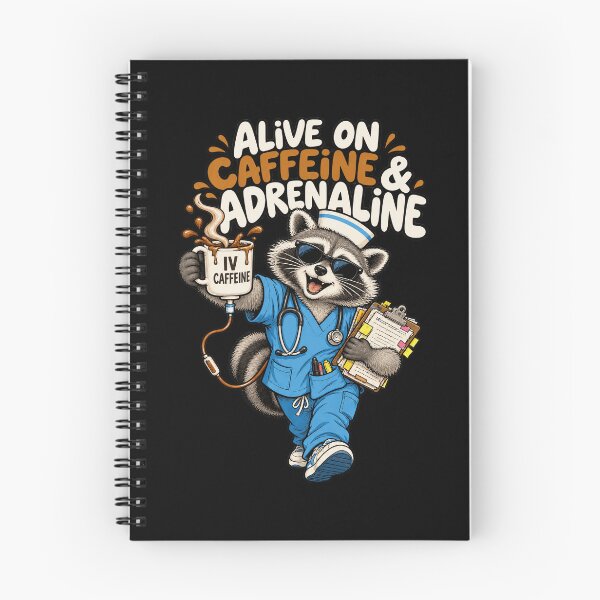 Item preview, Alive On Caffeine Adrenaline Raccoon Nurse Humor designed and sold by chem3a-wst.