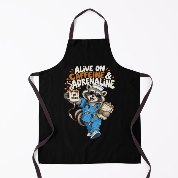 Item preview, Alive On Caffeine Adrenaline Raccoon Nurse Humor designed and sold by chem3a-wst.