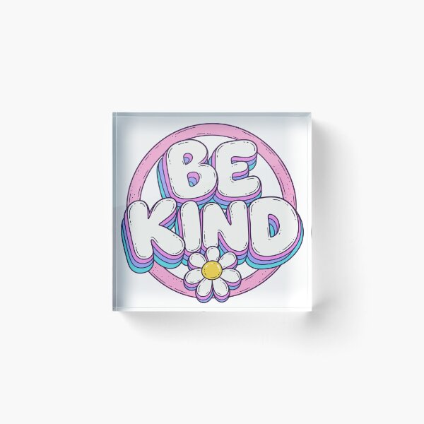 Item preview, Be Kind Retro Saying Daisy Friendliness Typography designed and sold by LongIslandDesgn.