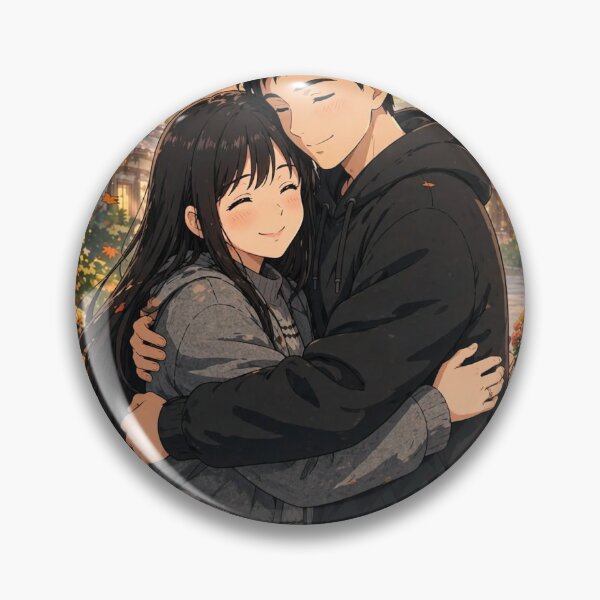 Item preview,  Title: Cozy Anime Couple Hug In Autumn Village  designed and sold by parejitasghibli.