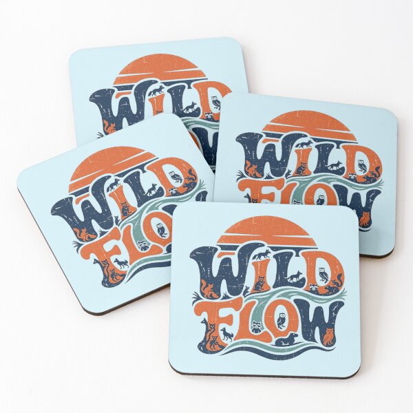 Item preview, Wild Flow Retro Forest Animals | Vintage Outdoor Sunset Art designed and sold by Dogandesighn.