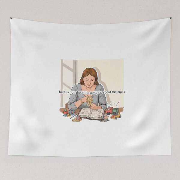 Item preview, Nostalgic Golden Ribbon & Scars Quote designed and sold by NiftyWrx.