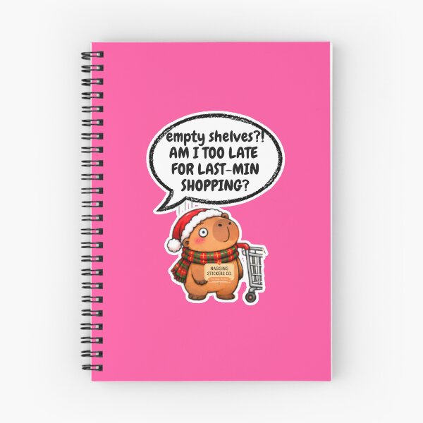 Item preview, EMPTY SHELVES?! AM I LATE FOR LAST-MIN SHOPPING?! 2026 BY NAGGINGSTICKERSCO. NAGGING CAPYBARA'S A VERY NAGGING CHRISTMAS! COLLECTION | ELECTRIC PINK Edition | No.04 designed and sold by LaMaisonOfMY.