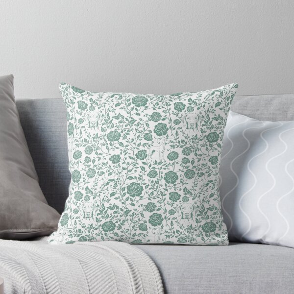 Item preview, Weimaraner Floral Silhouette Botanical Art Green designed and sold by WildLakePatterns.