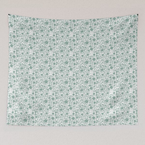 Item preview, Weimaraner Floral Silhouette Botanical Art Green designed and sold by WildLakePatterns.