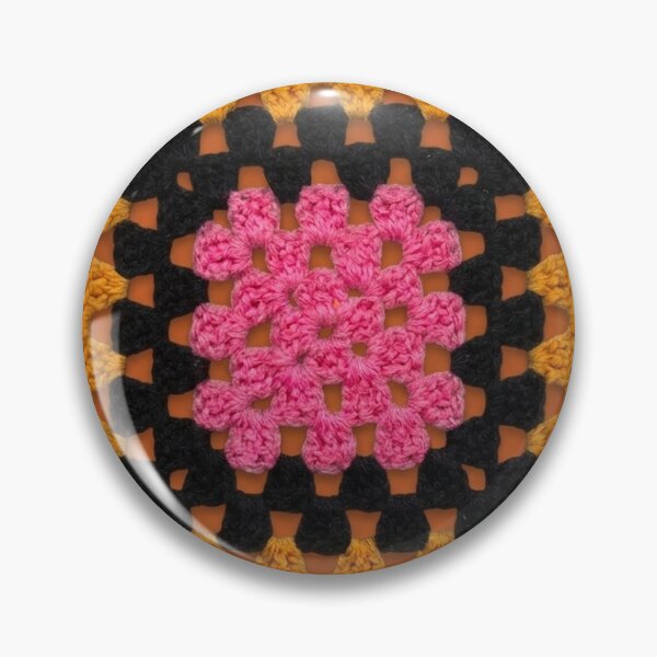Item preview, Orange, black and pink granny square designed and sold by GasconyPassion.