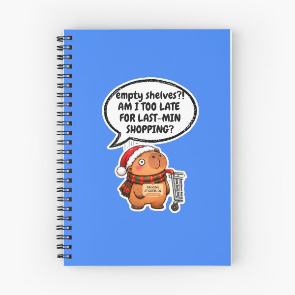 Item preview, EMPTY SHELVES?! AM I LATE FOR LAST-MIN SHOPPING?! 2026 BY NAGGINGSTICKERSCO. NAGGING CAPYBARA'S A VERY NAGGING CHRISTMAS! COLLECTION | ELECTRIC BLUE Edition | No.04 designed and sold by LaMaisonOfMY.