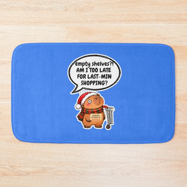 Item preview, EMPTY SHELVES?! AM I LATE FOR LAST-MIN SHOPPING?! 2026 BY NAGGINGSTICKERSCO. NAGGING CAPYBARA'S A VERY NAGGING CHRISTMAS! COLLECTION | ELECTRIC BLUE Edition | No.04 designed and sold by LaMaisonOfMY.