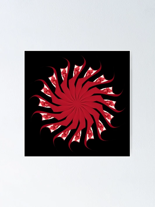 Thumbnail 1 of 3, Poster, Red mandala designed and sold by Meo Design.