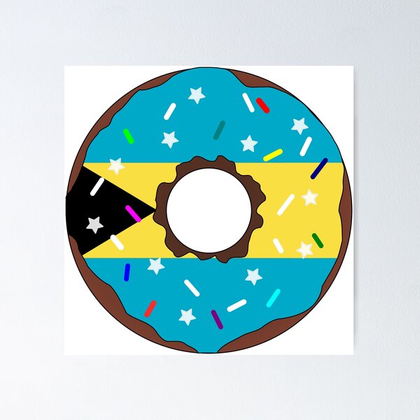 Item preview, Bahamas Flag Donut – Colorful Sprinkles Country Pride designed and sold by TheIconSmith.