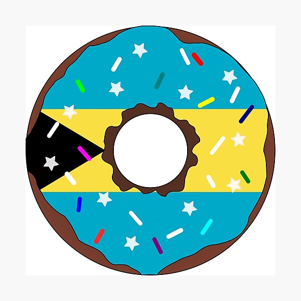 Item preview, Bahamas Flag Donut – Colorful Sprinkles Country Pride designed and sold by TheIconSmith.