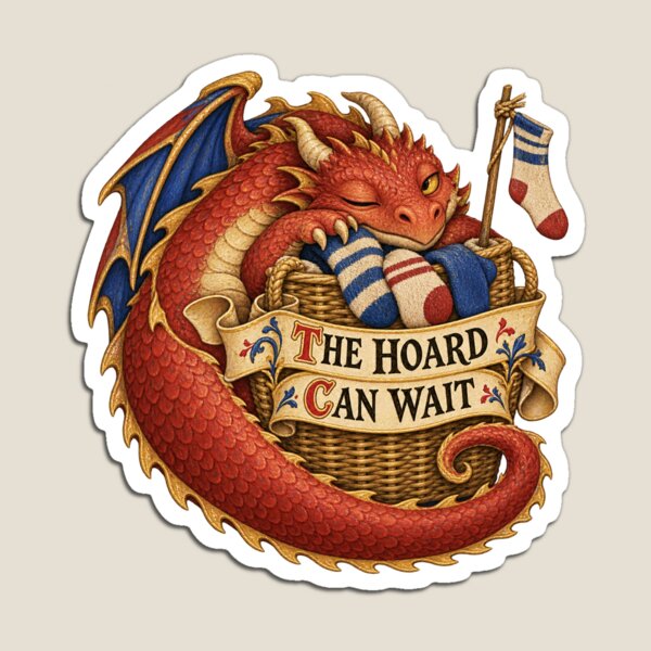 Item preview, Laundry Hoard Dragon – Medieval Marginalia Humor designed and sold by RAX Mirth Studio.