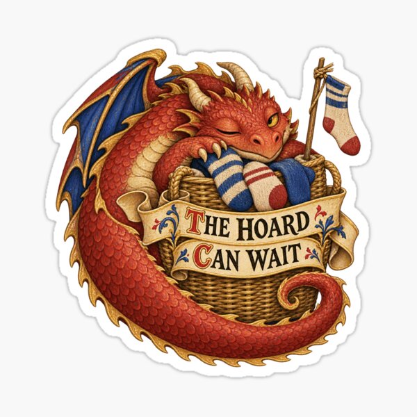 Item preview, Laundry Hoard Dragon – Medieval Marginalia Humor designed and sold by RAX Mirth Studio.
