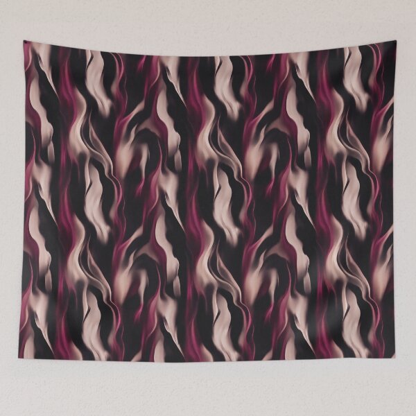 Item preview, Burgundy Black Satin Wavy Pattern designed and sold by imaniko.