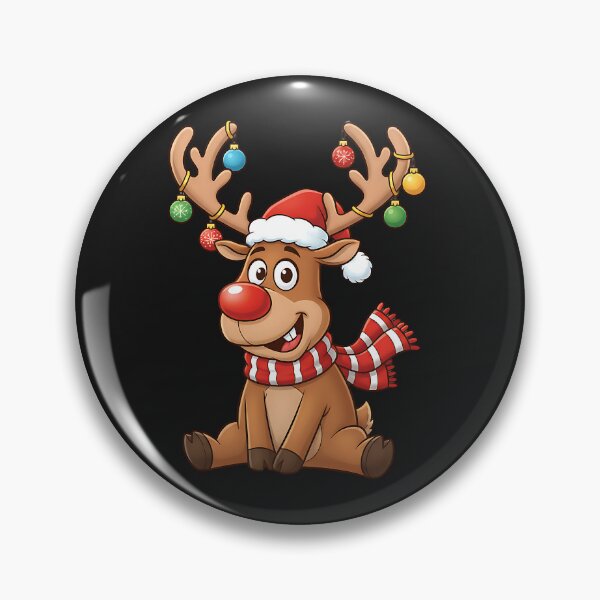 Artikelvorschau, Niedliches Rentier Weihnachtsmütze Weihnachtskugeln entworfen und verkauft von AilinsDesigns.