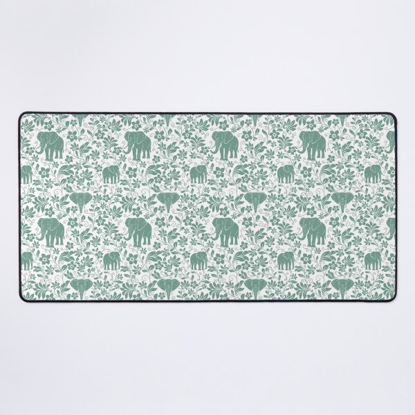 Item preview, African Elephant Floral Silhouette Botanical Art Green designed and sold by WildLakePatterns.