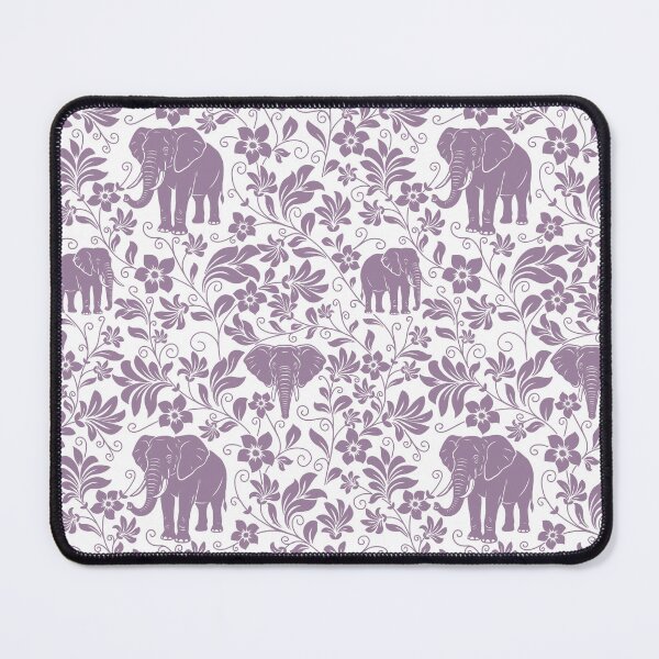 Item preview, African Elephant Floral Silhouette Botanical Art Lavender designed and sold by WildLakePatterns.