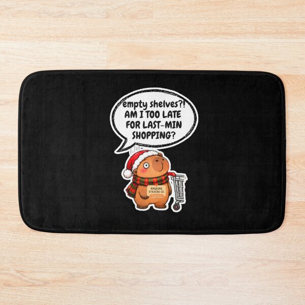 Item preview, EMPTY SHELVES?! AM I LATE FOR LAST-MIN SHOPPING?! 2026 BY NAGGINGSTICKERSCO. NAGGING CAPYBARA'S A VERY NAGGING CHRISTMAS! COLLECTION | BLACK Edition | No.04 designed and sold by LaMaisonOfMY.