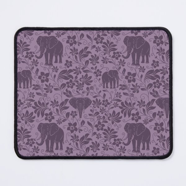 Item preview, African Elephant Floral Silhouette Botanical Art Purple designed and sold by WildLakePatterns.