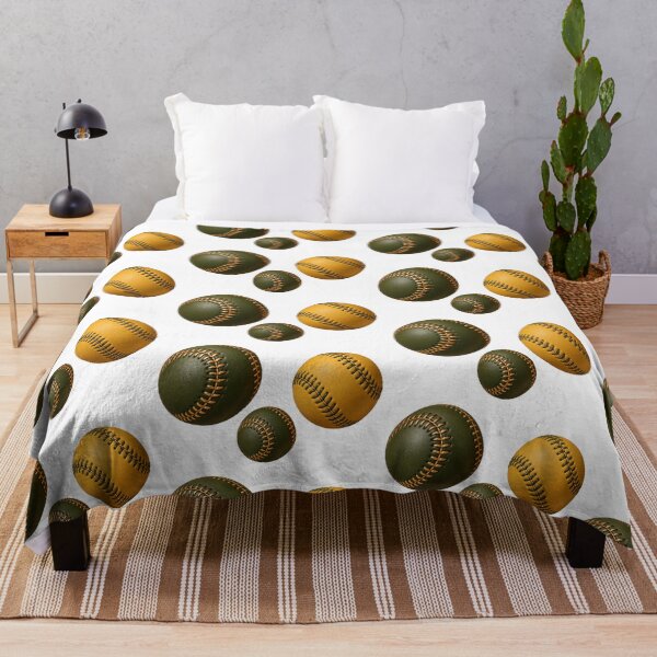 Item preview, Mustard and Olive Green Baseball Pattern designed and sold by LiMarchee.