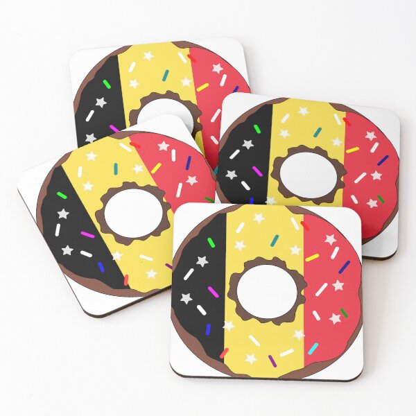 Item preview, Belgium Flag Donut – Colorful Sprinkles Country Pride designed and sold by TheIconSmith.