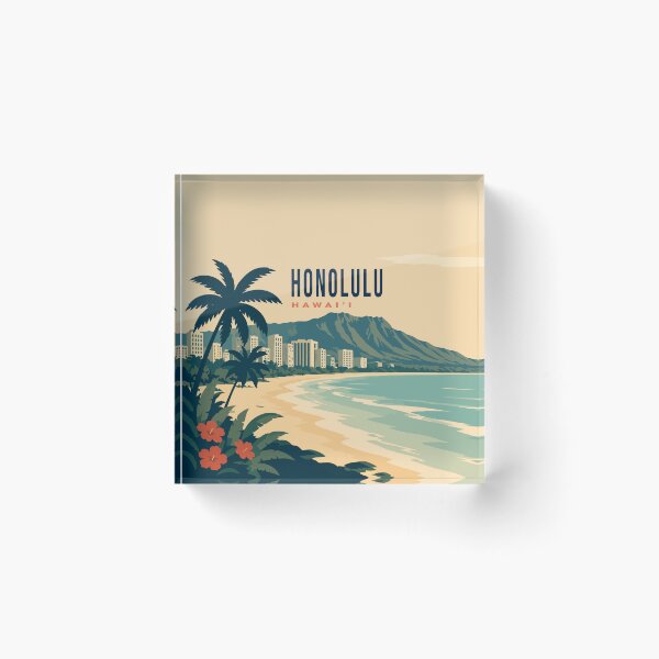 Item preview, Honolulu Travel Poster designed and sold by rogue-design.