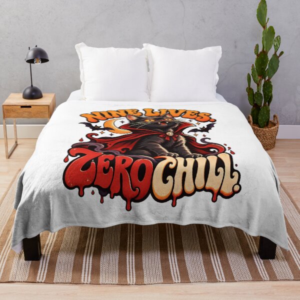 Item preview, Nine Lives Zero Chill Vampire Cat Halloween designed and sold by Tong4130.
