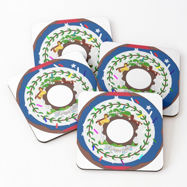 Item preview, Belize Flag Donut – Colorful Sprinkles Country Pride designed and sold by TheIconSmith.