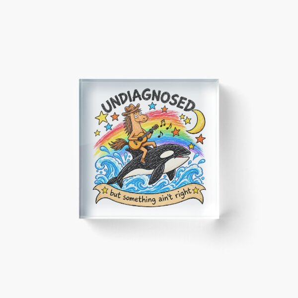Item preview, Undiagnosed But Something Ain't Right Funny Cowboy Horse Riding Orca designed and sold by Morescitaf.