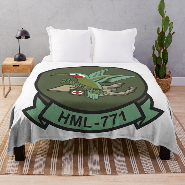 Item preview, USMC HML-771 "Hummingbirds" Marine Light Helicopter Squadron Patch designed and sold by CharlieDesings.