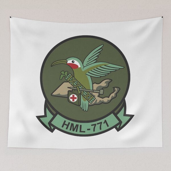 Item preview, USMC HML-771 "Hummingbirds" Marine Light Helicopter Squadron Patch designed and sold by CharlieDesings.