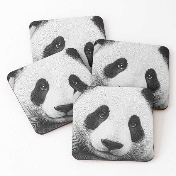 Item preview, Black & White Line Panda – Minimalist Optical Art Portrait designed and sold by Jandedan.