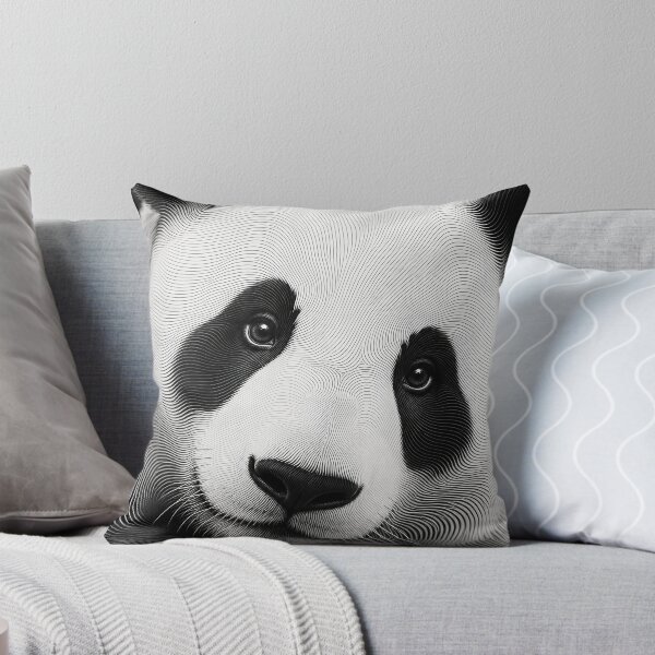 Item preview, Black & White Line Panda – Minimalist Optical Art Portrait designed and sold by Jandedan.