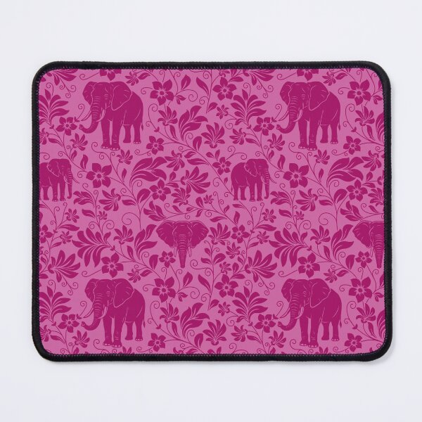 Item preview, African Elephant Floral Silhouette Botanical Art Pink designed and sold by WildLakePatterns.