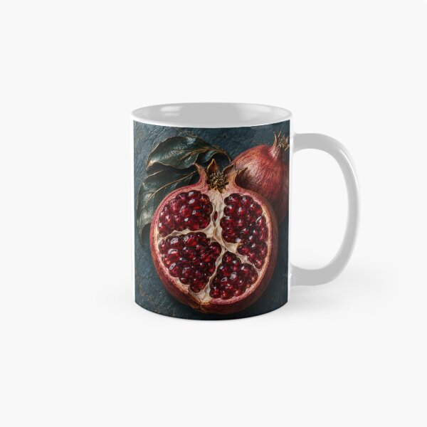 Item preview, Ruby Pomegranate on Dark Stone – Rich Botanical Fruit Art designed and sold by Kaleidoscope Print.