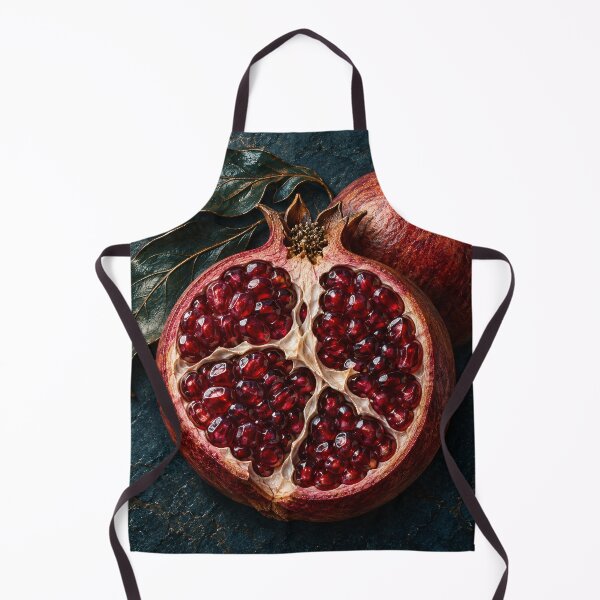 Item preview, Ruby Pomegranate on Dark Stone – Rich Botanical Fruit Art designed and sold by Kaleidoscope Print.