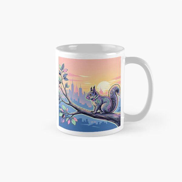 Item preview, Cybernetic Squirrel Sunset City | Neon Sci-Fi Wildlife Art designed and sold by Dogandesighn.