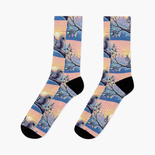 Item preview, Cybernetic Squirrel Sunset City | Neon Sci-Fi Wildlife Art designed and sold by Dogandesighn.