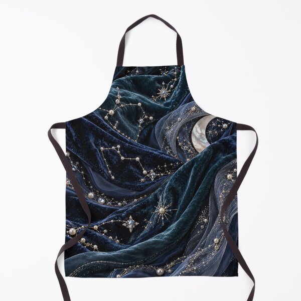 Item preview, Celestial Constellations on Midnight Velvet – Moon and Stars Luxury Pattern designed and sold by Kaleidoscope Print.