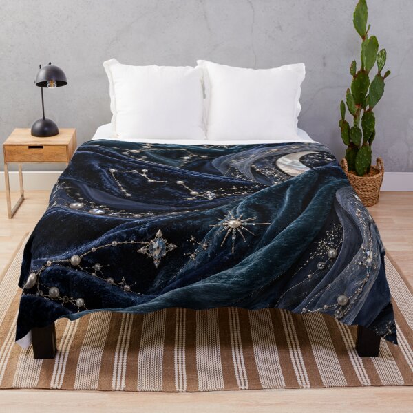 Item preview, Celestial Constellations on Midnight Velvet – Moon and Stars Luxury Pattern designed and sold by Kaleidoscope Print.