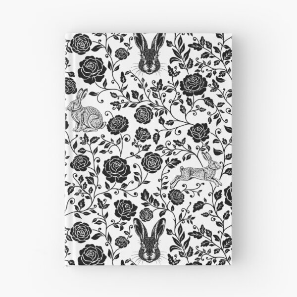 Item preview, Hare Floral Silhouette Botanical Nature Art Black designed and sold by WildLakePatterns.