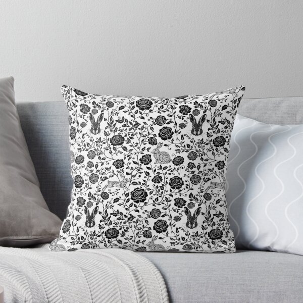 Item preview, Hare Floral Silhouette Botanical Nature Art Black designed and sold by WildLakePatterns.