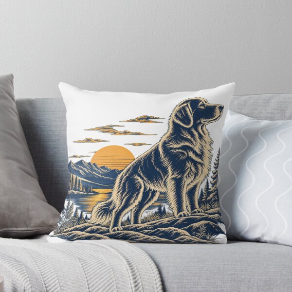 Item preview, Vintage Golden Retriever Mountain Sunset designed and sold by dogthingsclub.