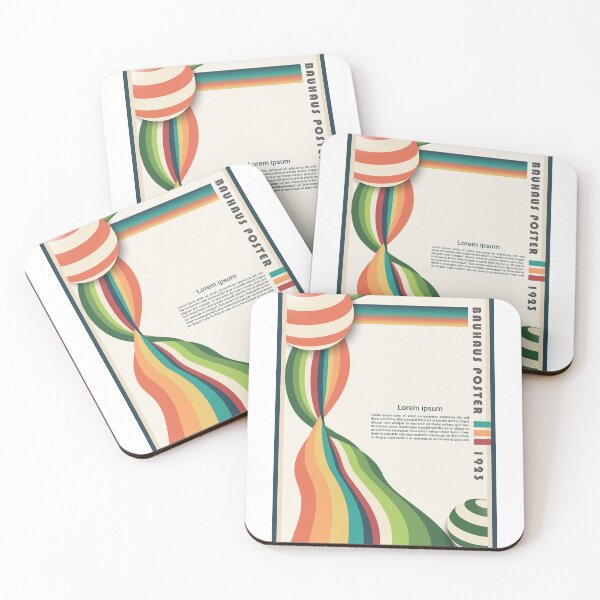 Item preview, colorful wavvy geometric bauhaus posterart design designed and sold by Print_This_Out.