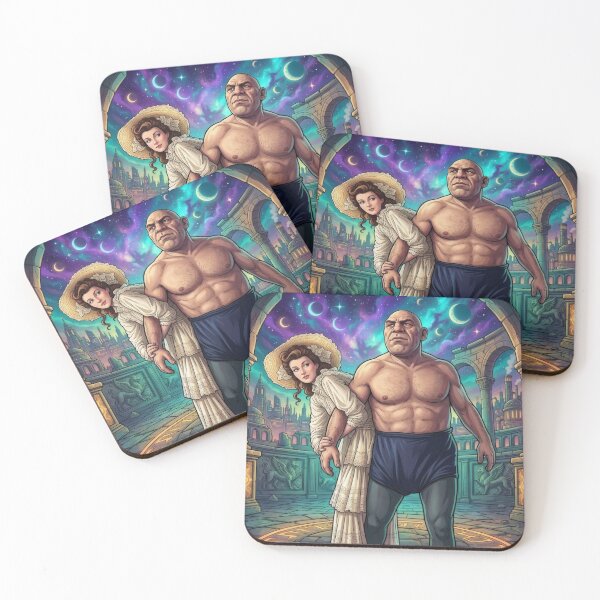 Item preview, Fantasy Strongman and Vintage Lady Cosmic Art designed and sold by MoArtShop.