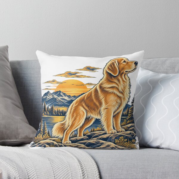 Item preview, Vintage Golden Retriever Sunset Mountains designed and sold by dogthingsclub.
