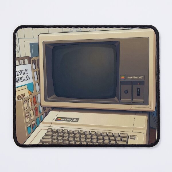 Artikelvorschau, Retro Apple IIe Computer von 1983 – Vintage-Technikkunst entworfen und verkauft von MoArtShop.