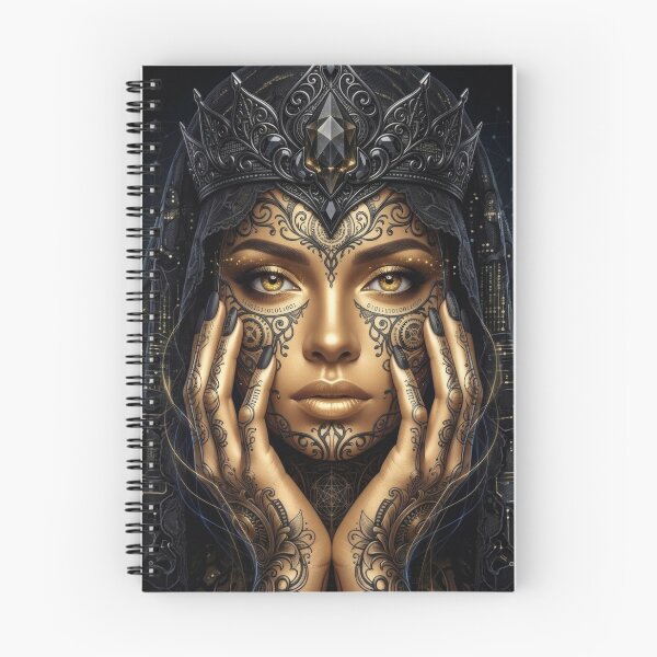 Item preview, Cyberpunk Gold Queen Steampunk Veil Portrait designed and sold by MoArtShop.