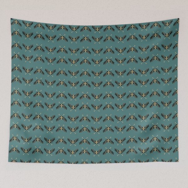 Item preview, Halloween Bat Skeletons on Teal designed and sold by MayCartPrintArt.